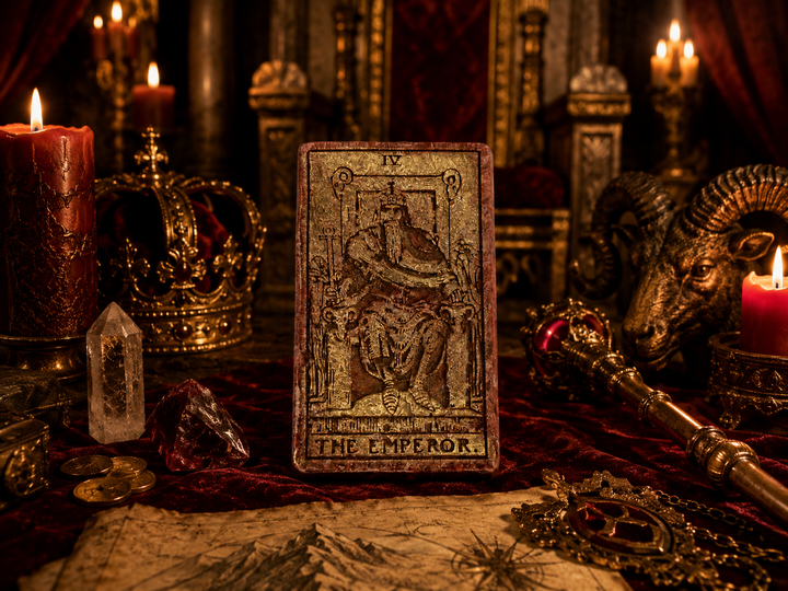 The Emperor tarot candle ritual for leadership, authority, career advancement, and disciplined decision-making
